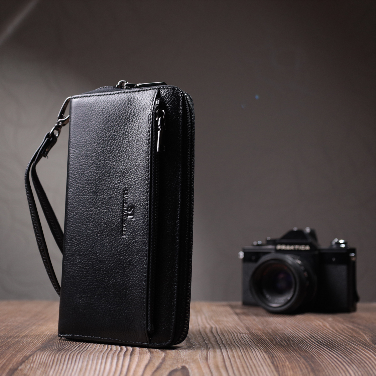 Сумка клатч чоловіча шкіряна St Leather 22681 чорна фото9