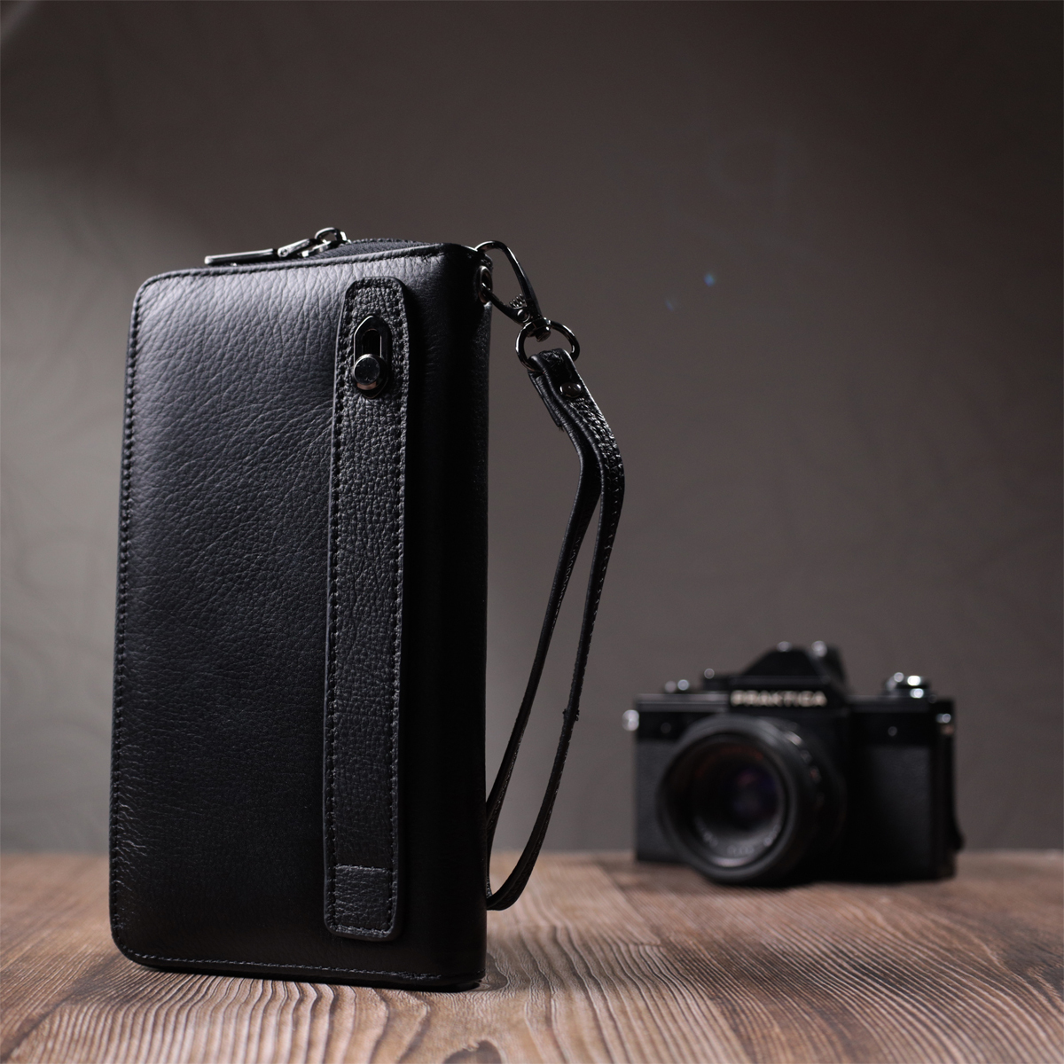 Сумка клатч чоловіча шкіряна St Leather 22681 чорна фото10