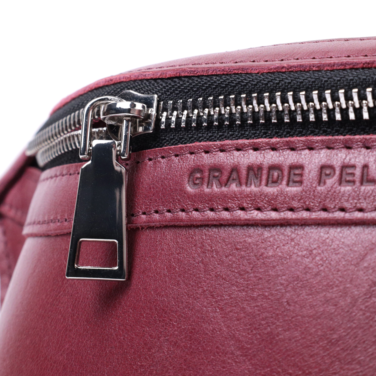 Сумка бананка шкіряна Grande Pelle 22815 рожева фото7