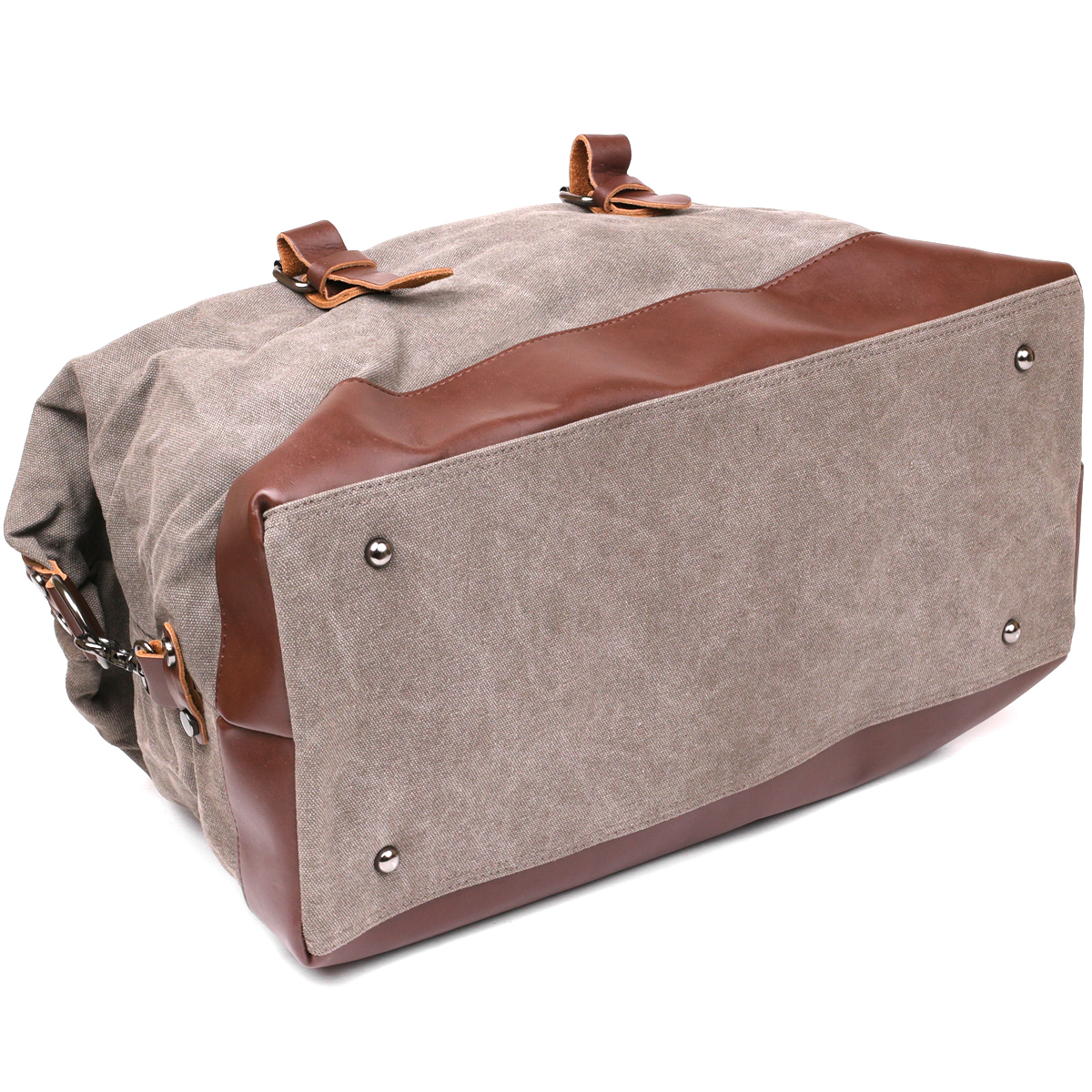 Сумка дорожная кожаная Vintage 20169 серая фото8