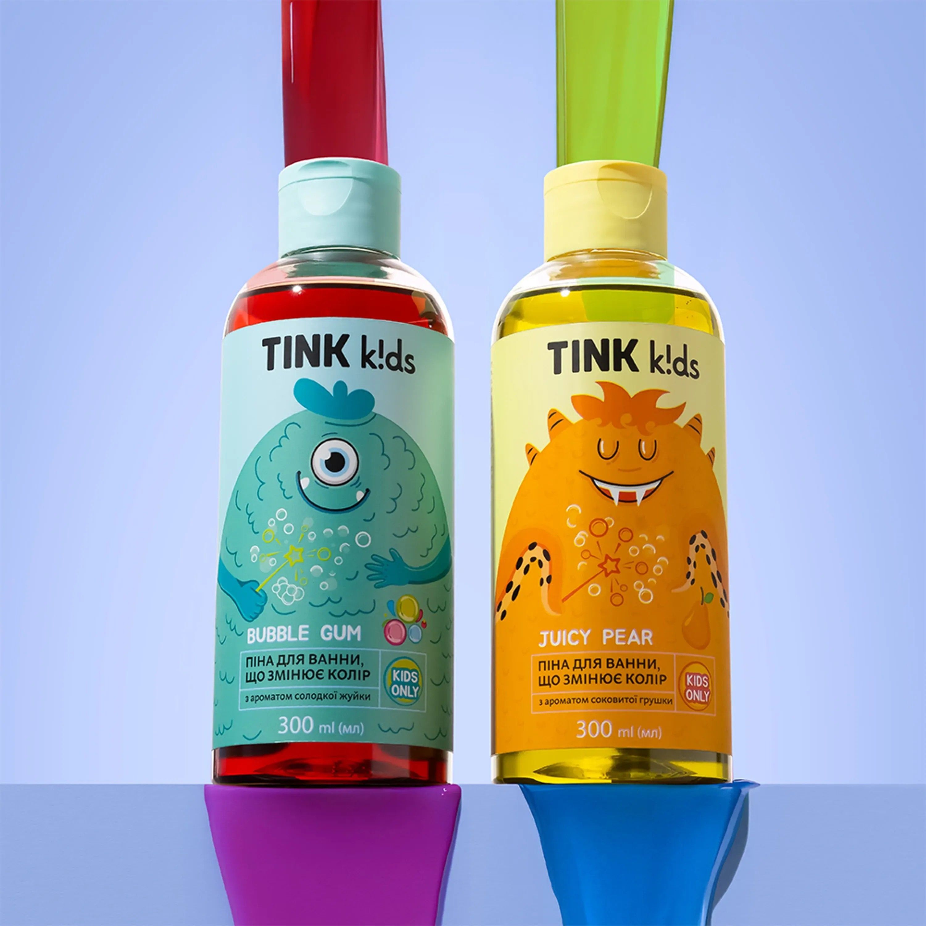 Пена для ванны, изменяющая цвет Tink kids Bubble Gum 300 мл фото 