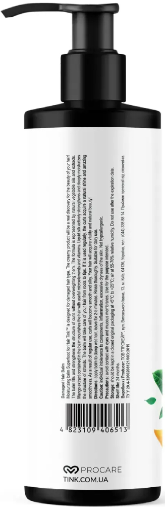 Бальзам для пошкодженого волосся Tink Манго-Рідкий шовк 500 млфото