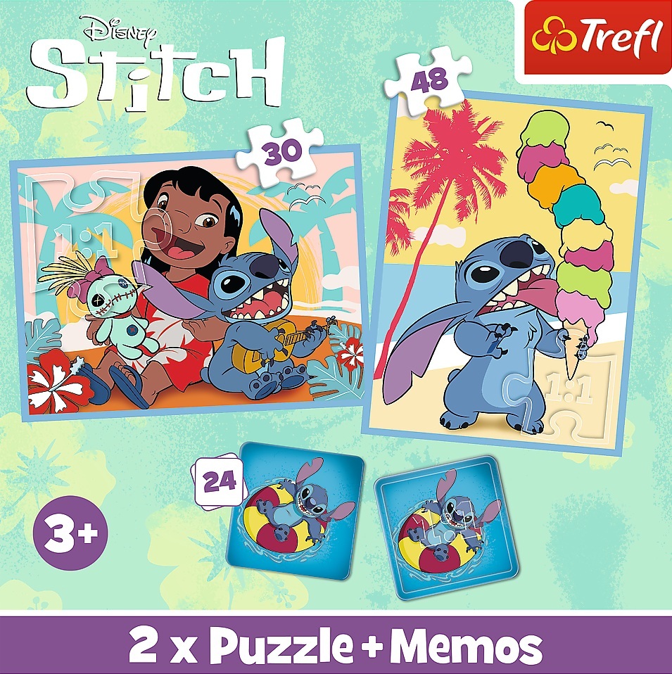 Пазлы Trefl Lilo&amp;Stitch Счастливые 2 in 1 + игра Memos (5900511935851) фото 