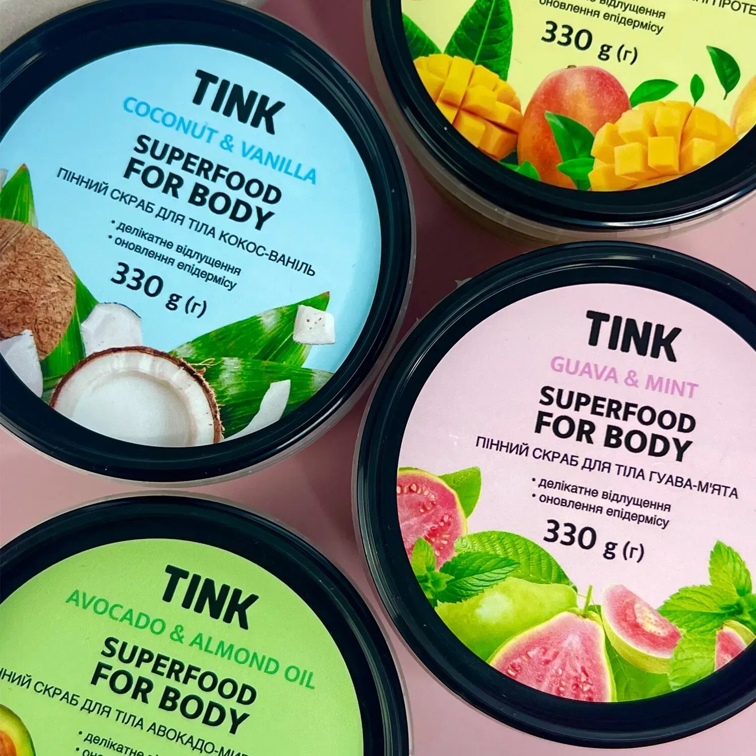Скраб для тіла пінний Tink Манго-Молочні протеїни 330 гфото