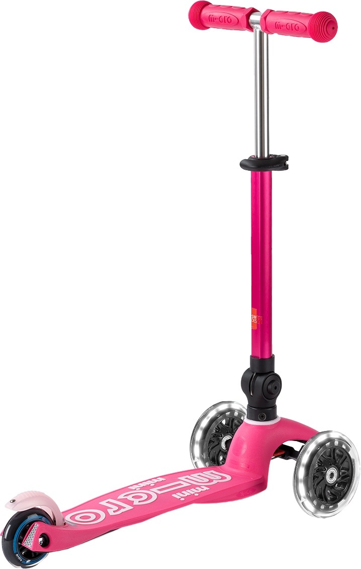 Самокат Micro складний серії Mini Deluxe Foldable LED – Рожевий (MMD197)фото