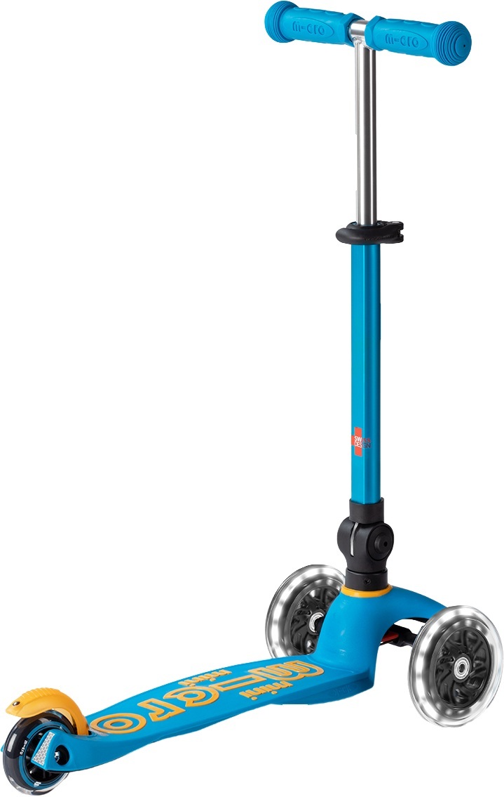 Самокат Micro складний серії Mini Deluxe Foldable LED – Блакитний океан (MMD200)фото