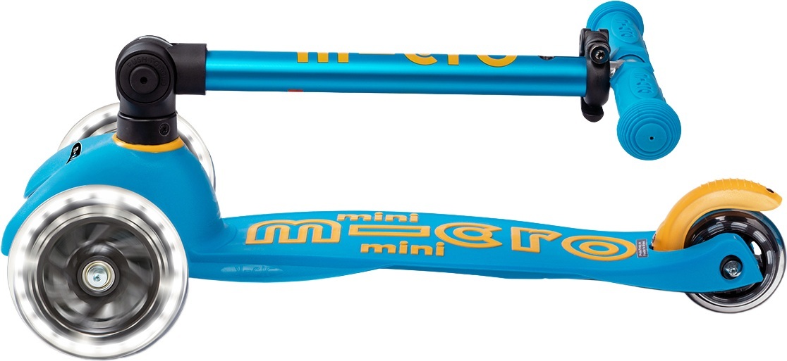 Самокат Micro складний серії Mini Deluxe Foldable LED – Блакитний океан (MMD200)фото