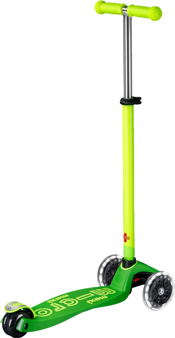 Самокат Micro серії Maxi Deluxe Neon LED – Зелений папуга (MMD232)фото