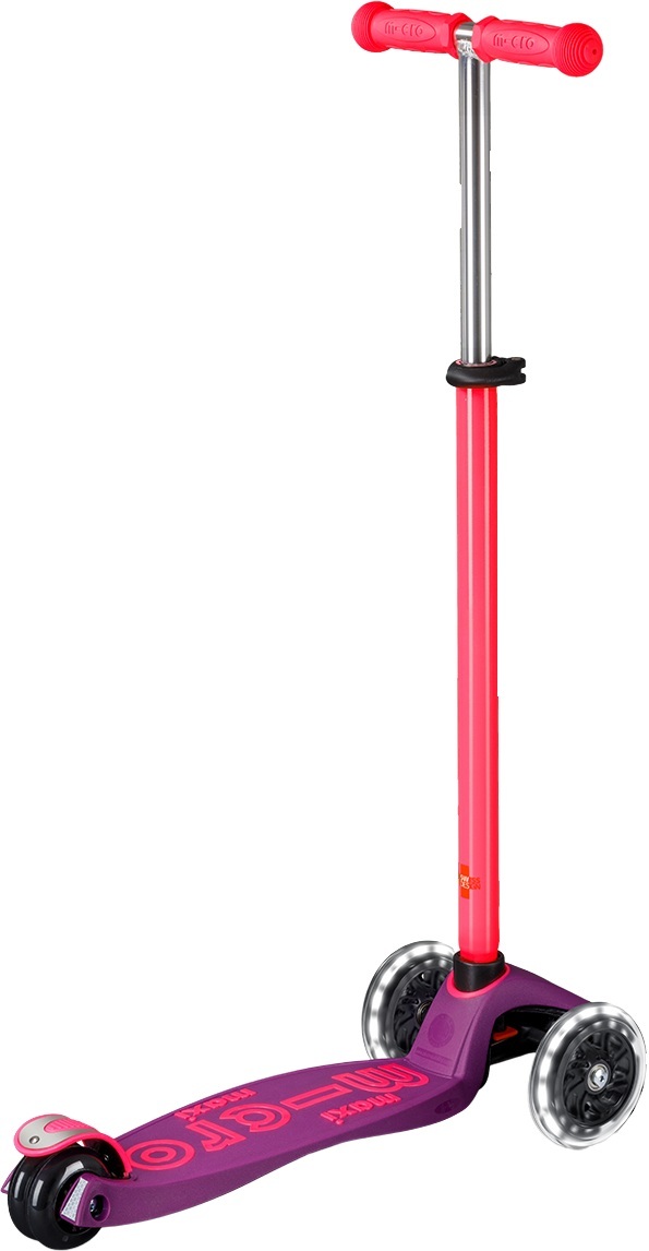 Самокат Micro серії Maxi Deluxe Neon LED – Ультра рожевий (MMD233)фото