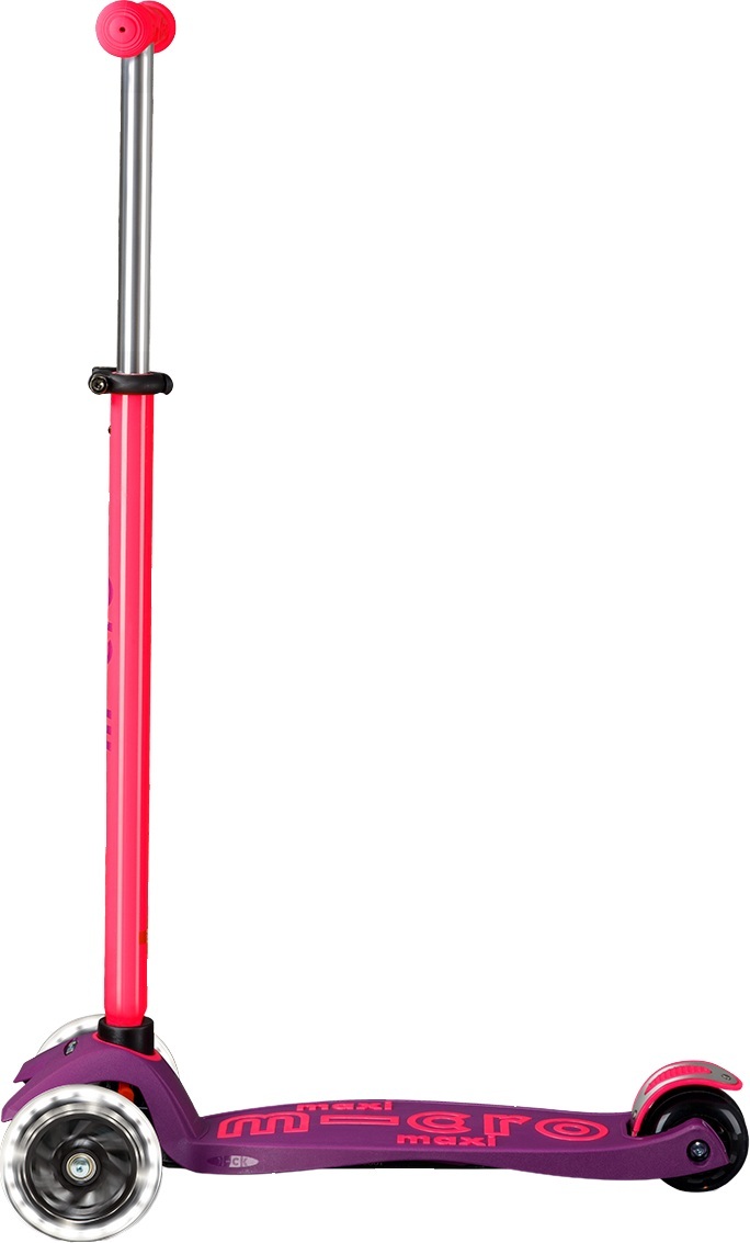 Самокат Micro серії Maxi Deluxe Neon LED – Ультра рожевий (MMD233)фото
