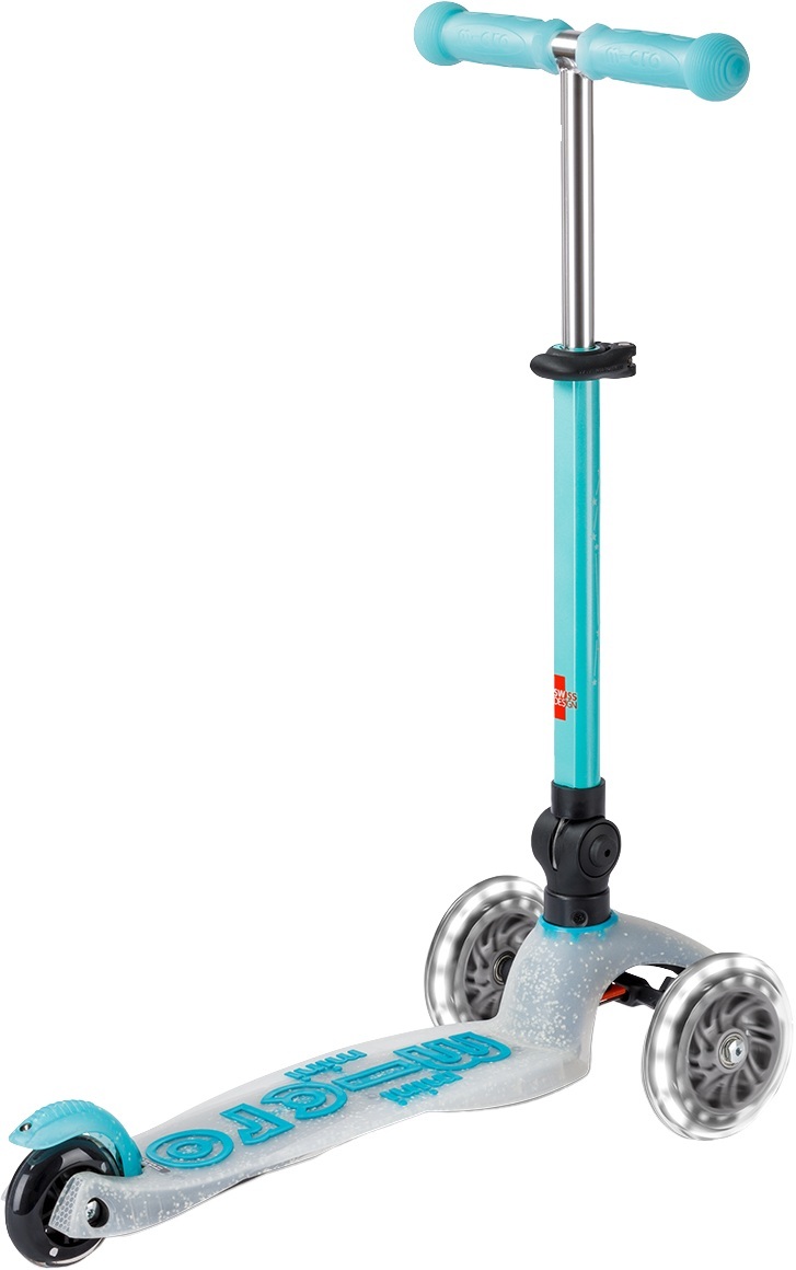 Самокат Micro складной серии Mini Deluxe Foldable Orion Glow LED – Синий (MMD374) фото 3