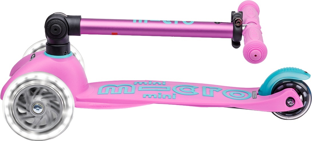 Самокат Micro складний серії Mini Deluxe Foldable LED – Лавандовий (MMD398)фото