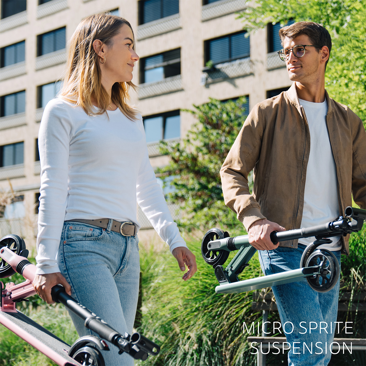 Самокат Micro складаний серії Sprite Suspension – Оливковий (SA0246)фото