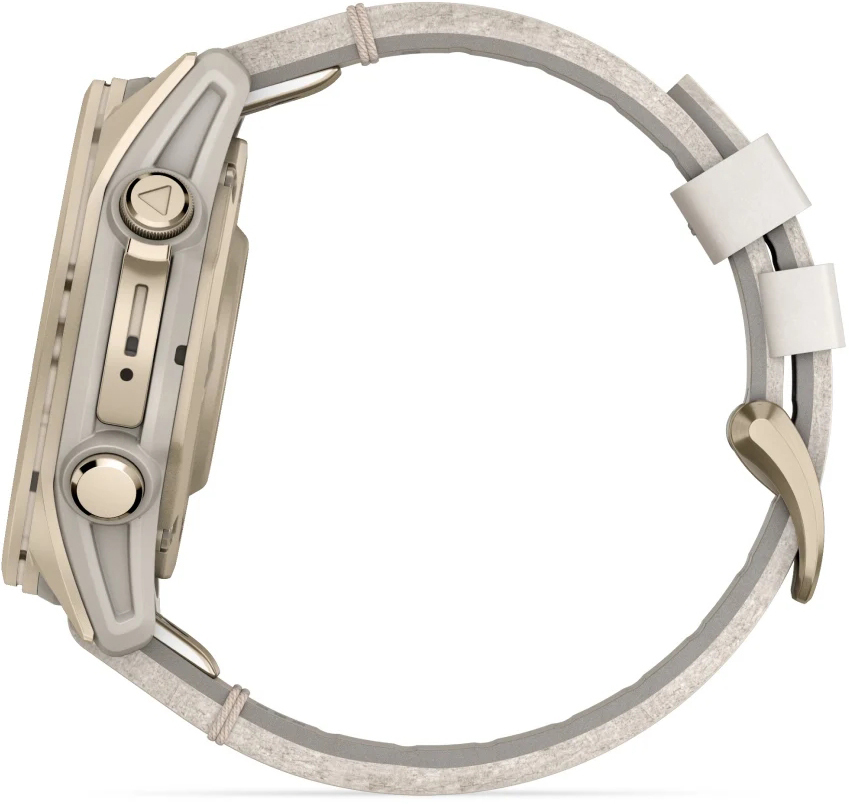 Смарт-годинник Garmin Fenix 8 43mm AMOLED Saph SftGldSS/FogGryLeatherBnd (010-02903-40)фото