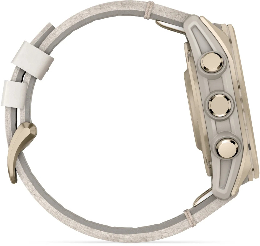 Смарт-годинник Garmin Fenix 8 43mm AMOLED Saph SftGldSS/FogGryLeatherBnd (010-02903-40)фото