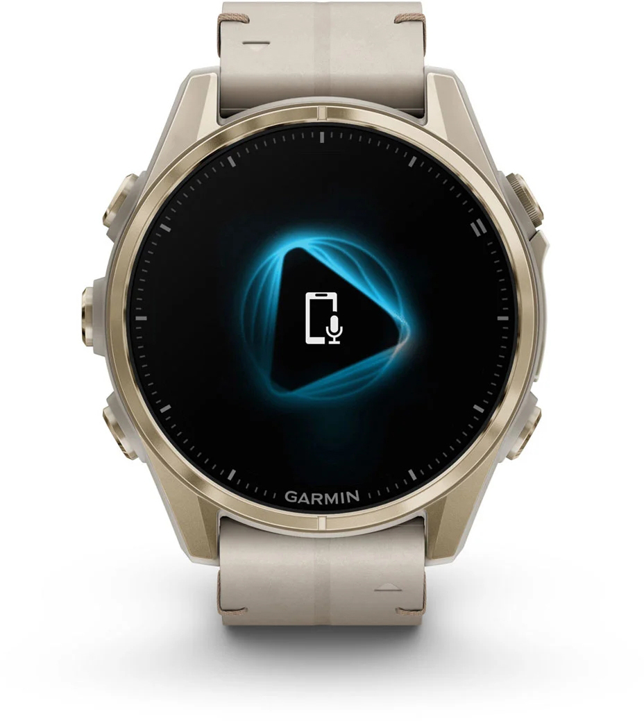 Смарт-годинник Garmin Fenix 8 43mm AMOLED Saph SftGldSS/FogGryLeatherBnd (010-02903-40)фото