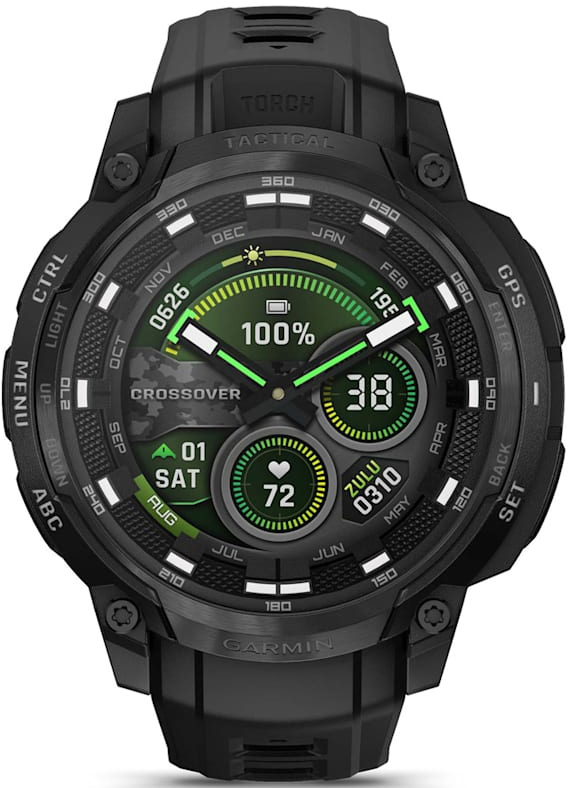 Смарт-годинник Garmin Instinct Crossover AMOLED Tactical Black/Black (010-03398-02)фото