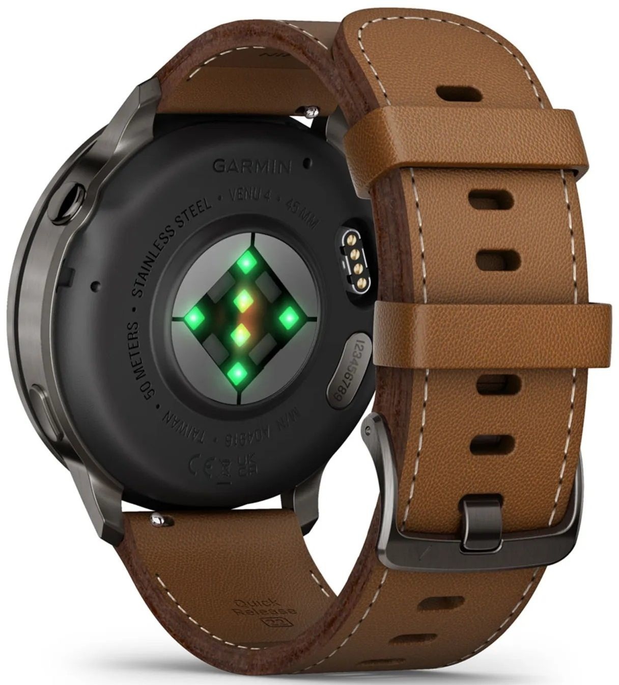 Смарт-часы Garmin Venu 4 (45mm) Black w/ Slate + Leather (010-03014-03) фото 6