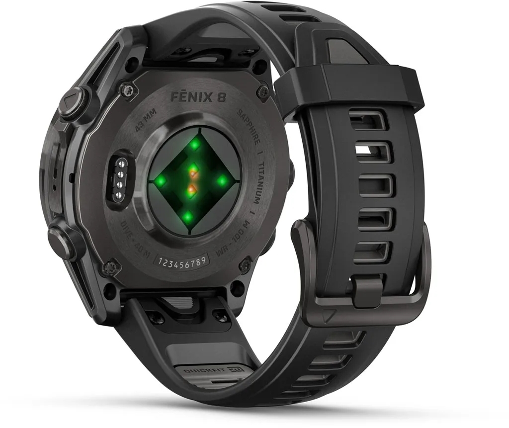 Смарт-часы Garmin Fenix 8 43mm AMOLED Saph CrbnGry Ti/Blk Blk/PebblGryBnd (010-02903-21) фото 