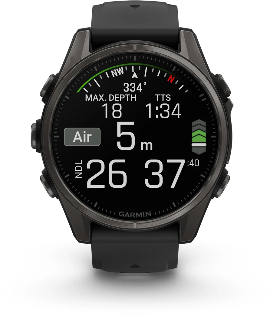 Смарт-часы Garmin Fenix 8 43mm AMOLED Saph CrbnGry Ti/Blk Blk/PebblGryBnd (010-02903-21) фото 