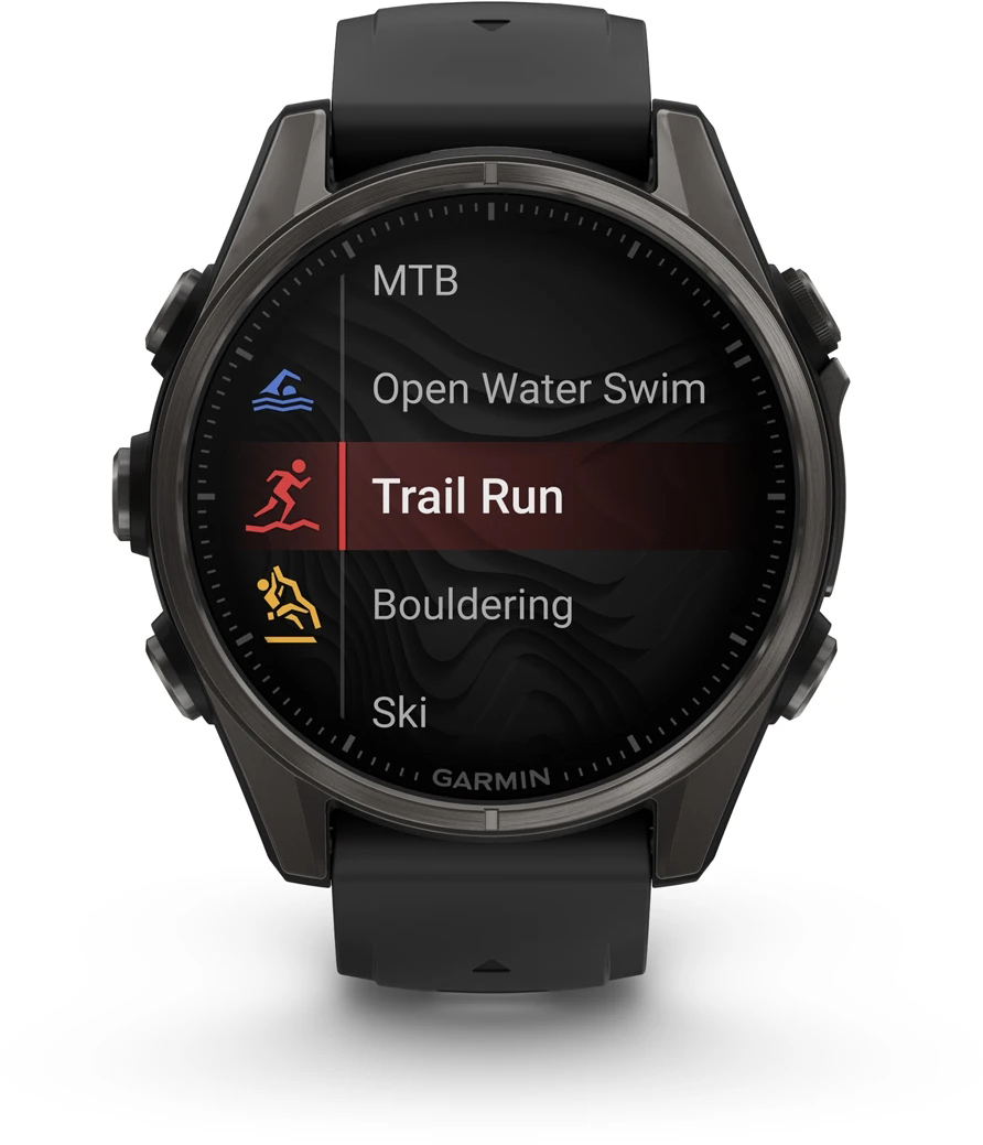 Смарт-часы Garmin Fenix 8 43mm AMOLED Saph CrbnGry Ti/Blk Blk/PebblGryBnd (010-02903-21) фото 