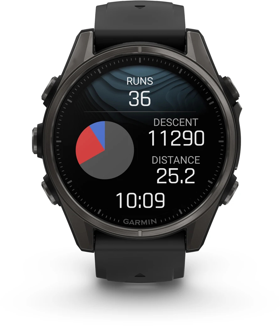 Смарт-часы Garmin Fenix 8 43mm AMOLED Saph CrbnGry Ti/Blk Blk/PebblGryBnd (010-02903-21) фото 