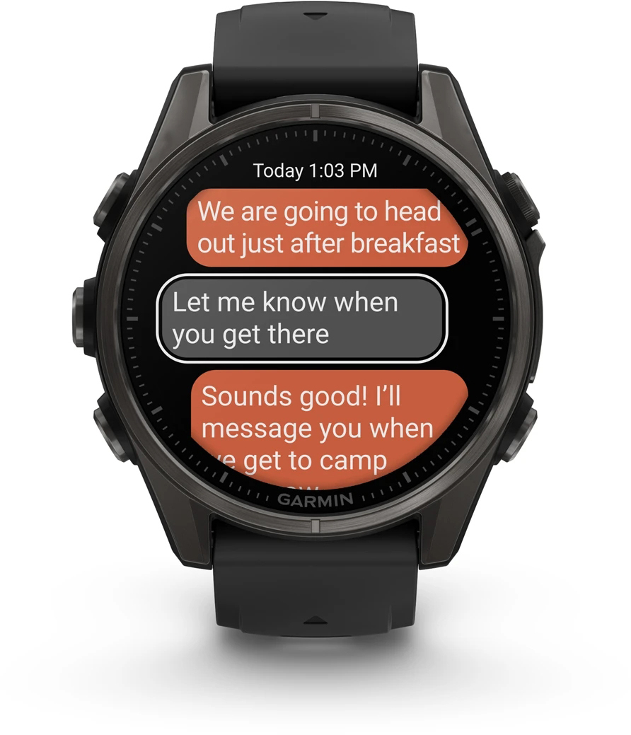 Смарт-часы Garmin Fenix 8 43mm AMOLED Saph CrbnGry Ti/Blk Blk/PebblGryBnd (010-02903-21) фото 