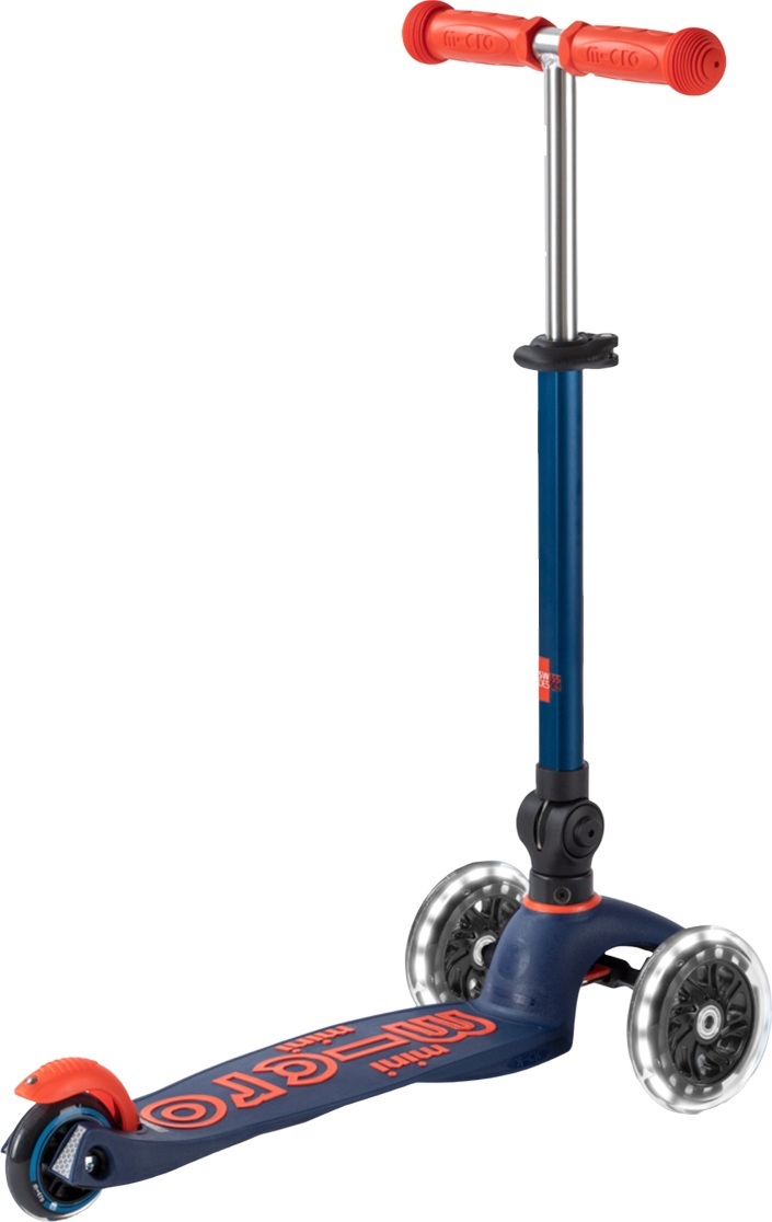 Самокат Micro складний серії Mini Deluxe Foldable LED – Синій (MMD196)фото