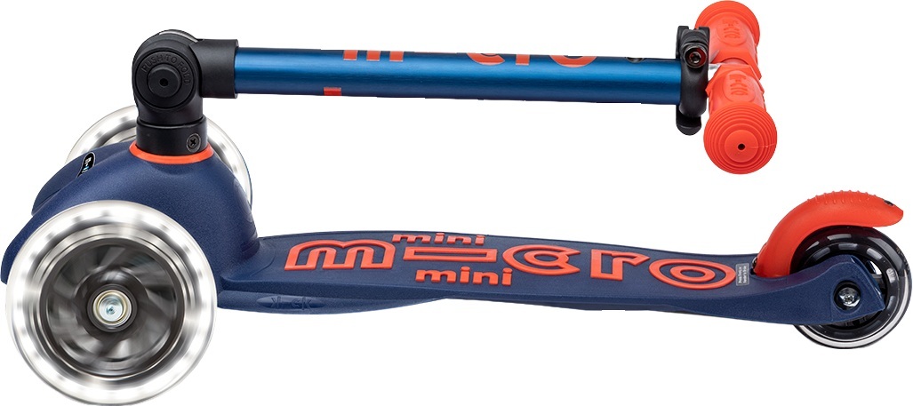 Самокат Micro складний серії Mini Deluxe Foldable LED – Синій (MMD196)фото