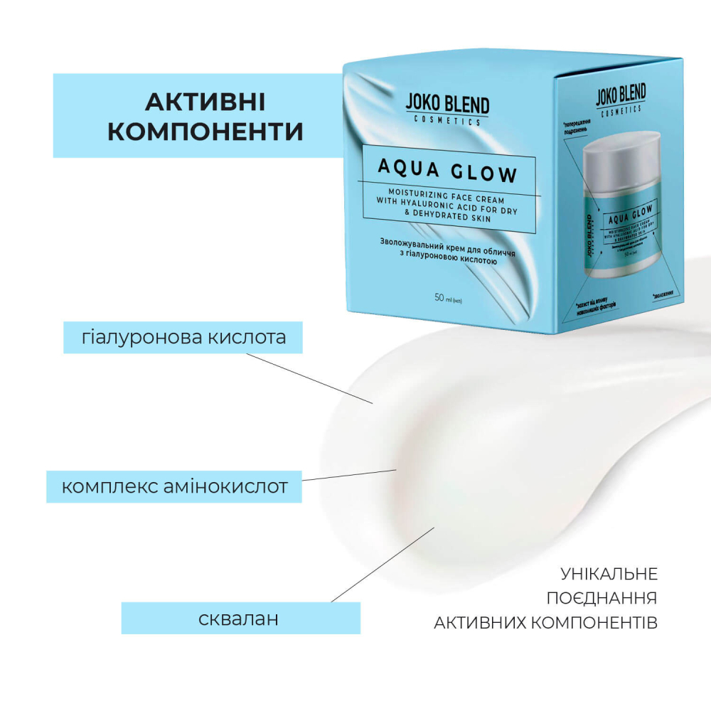 Увлажняющий крем для лица Joko Blend Aqua Glow с гиалуроновой кислотой 50 мл фото 3