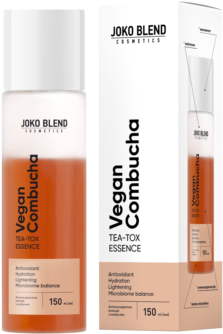 Антиоксидантная эссенция Joko Blend Vegan Combucha Tea-Tox Essense с комбучей 150 мл фото 
