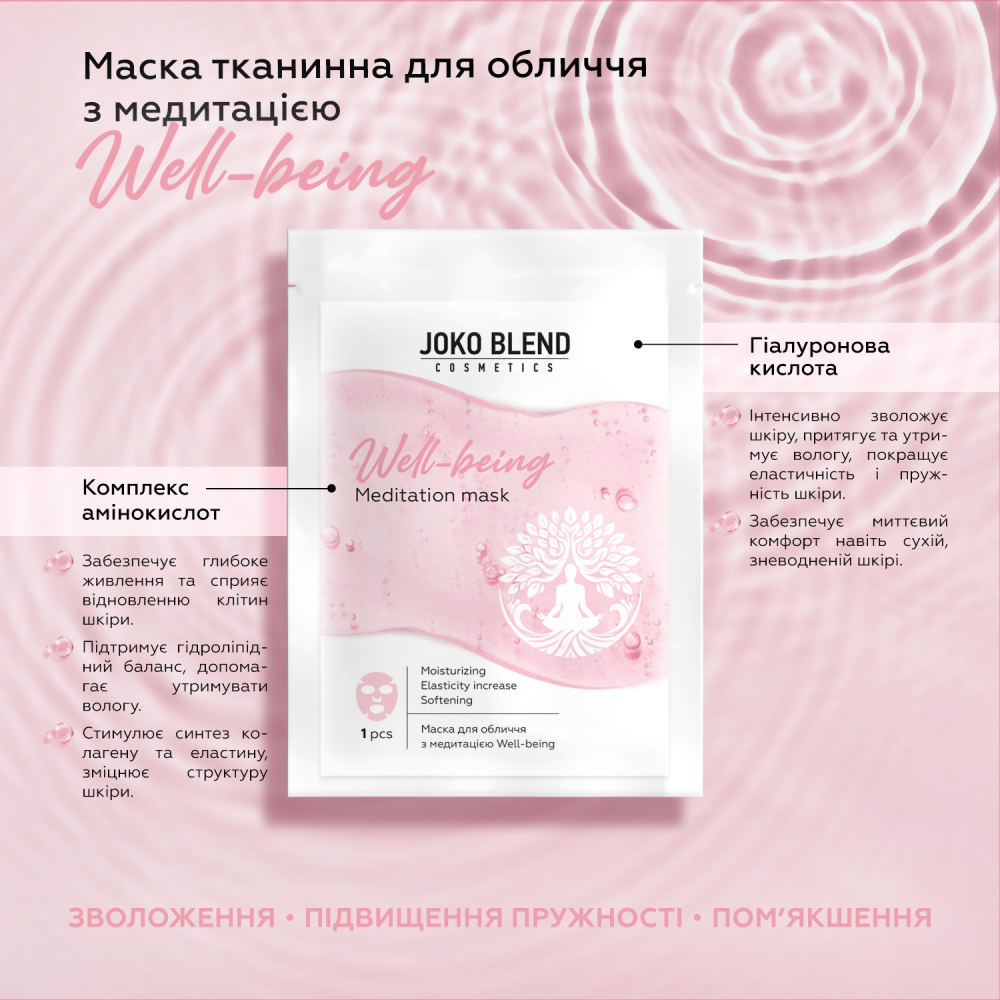 Набор тканевых масок для лица Joko Blend Breathe and Glow с медитациями фото 