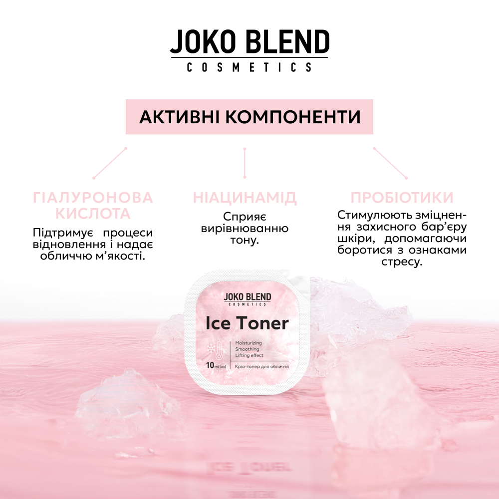 Кріо-тонер для обличчя Joko Blend Ice Toner 10 мл х 6 штфото