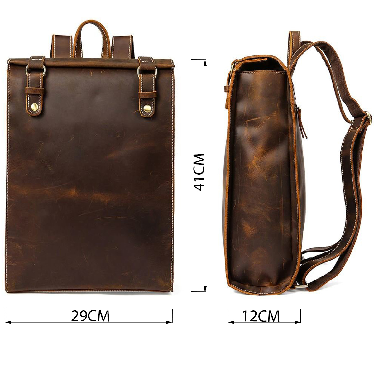 Рюкзак кожаный Vintage 14796 коричневый фото8