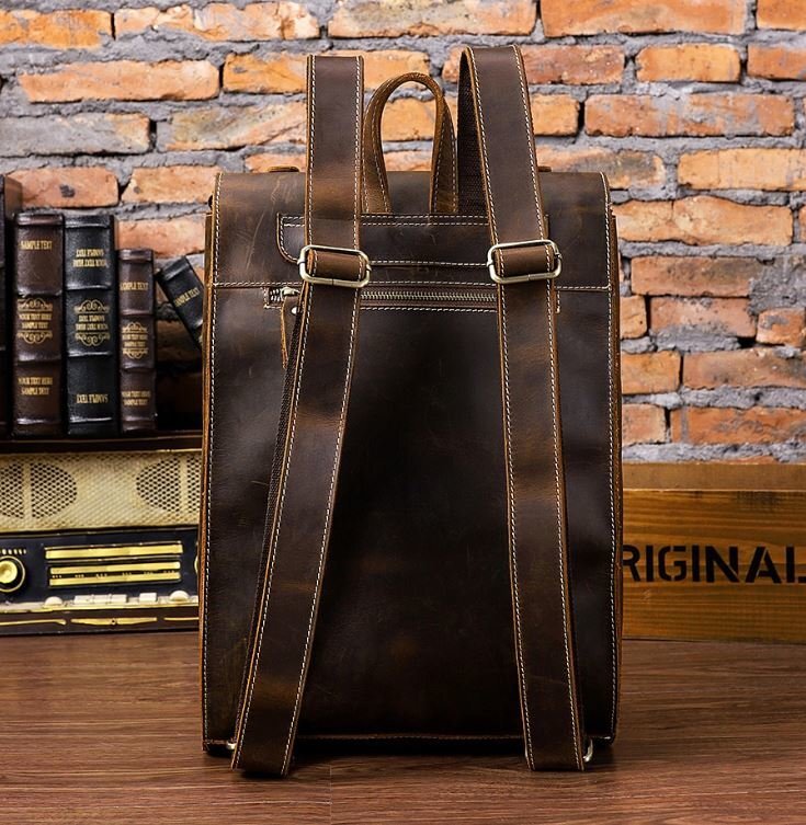 Рюкзак кожаный Vintage 14796 коричневый фото12