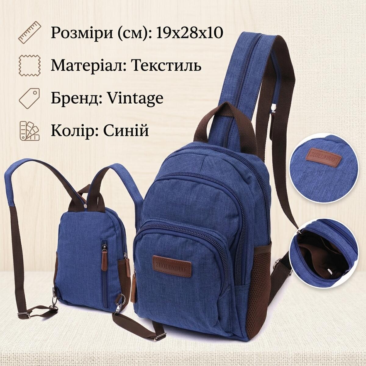Рюкзак Vintage 22146 синий фото9