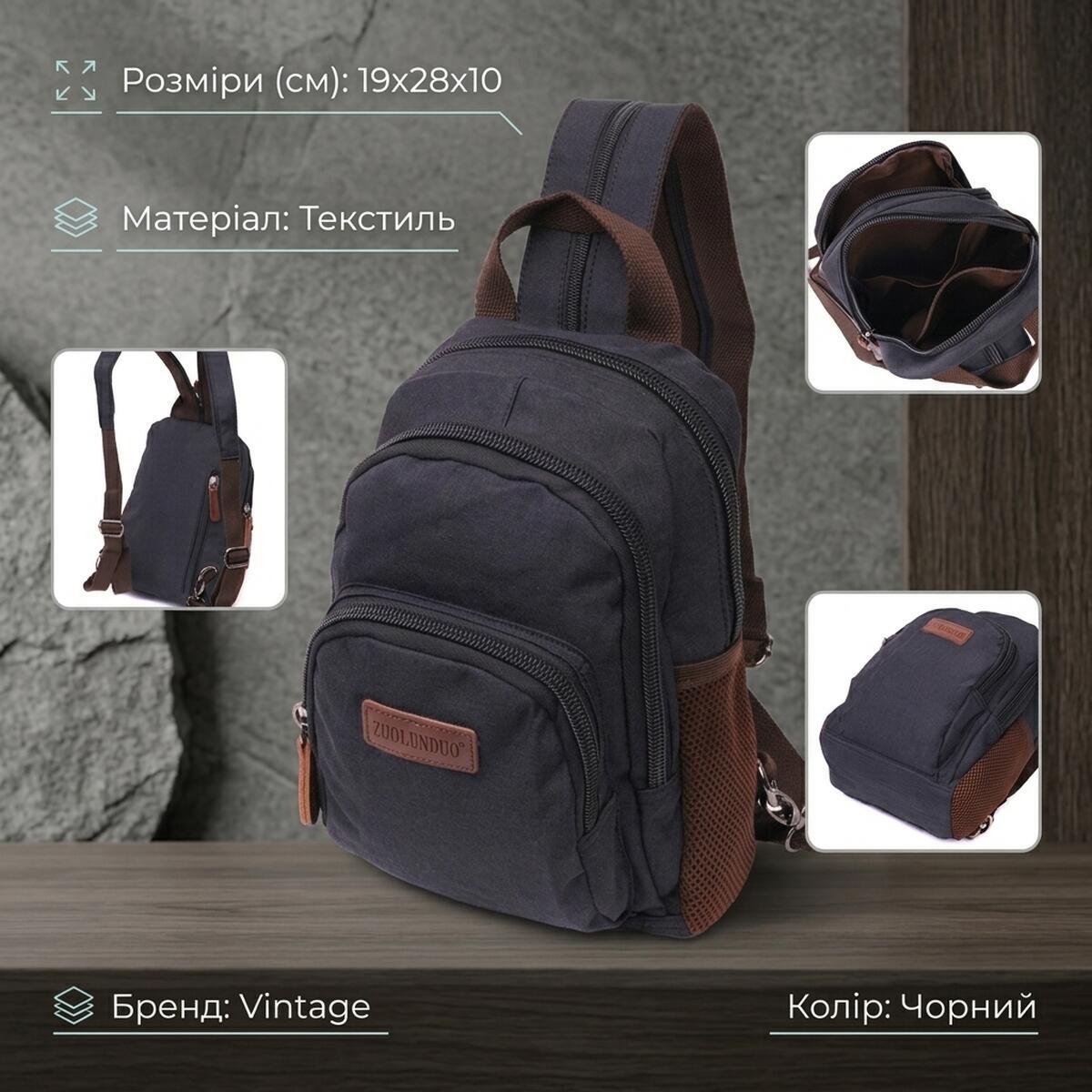 Рюкзак Vintage 22148 чорний фото9