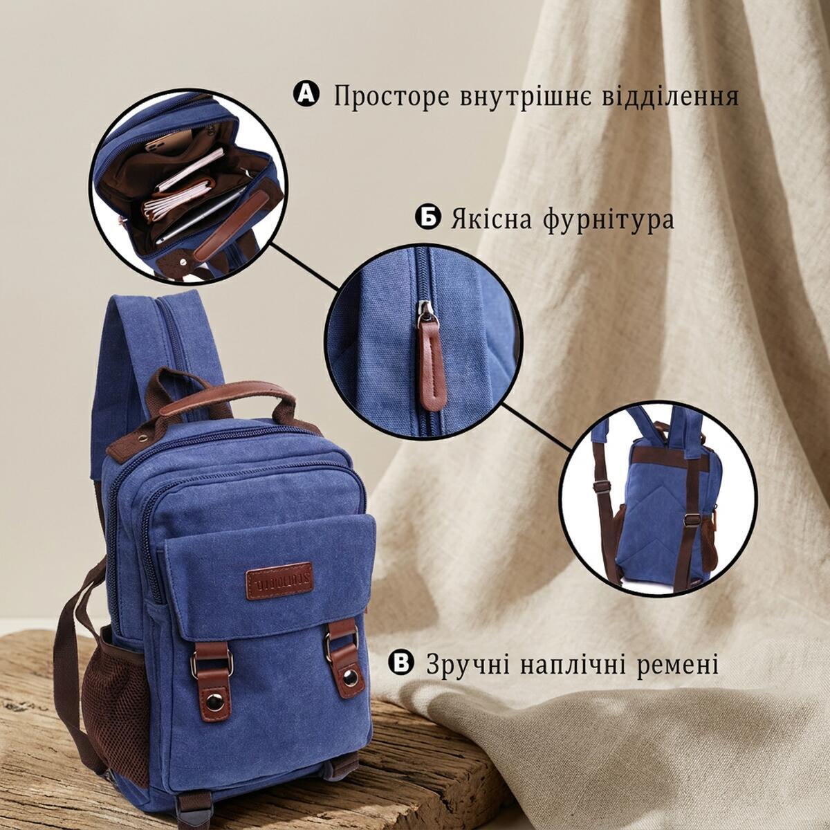 Рюкзак Vintage 22169 синий фото10