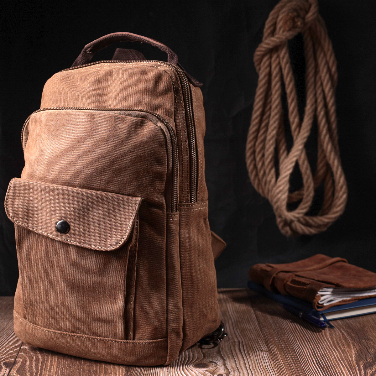 Рюкзак Vintage sale_15078 коричневый фото7