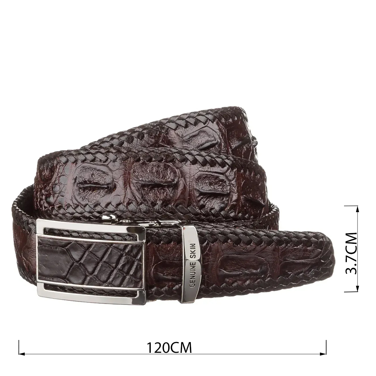 Ремень мужской кожаный Crocodile Leather 18171 коричневый фото8