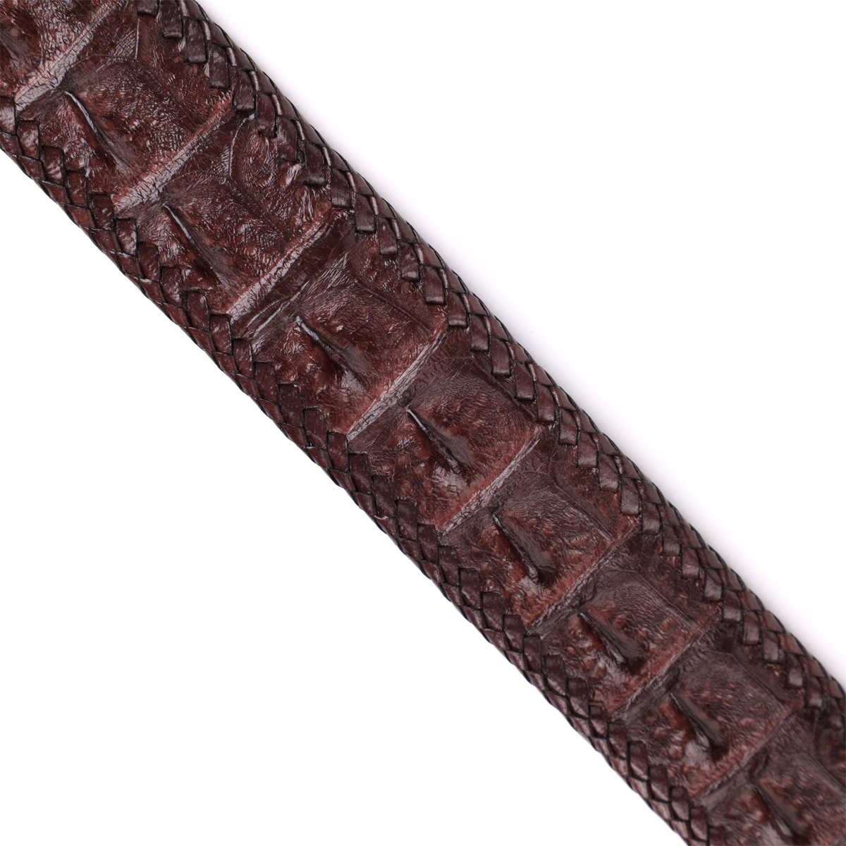 Ремень мужской кожаный Crocodile Leather 18171 коричневый фото13