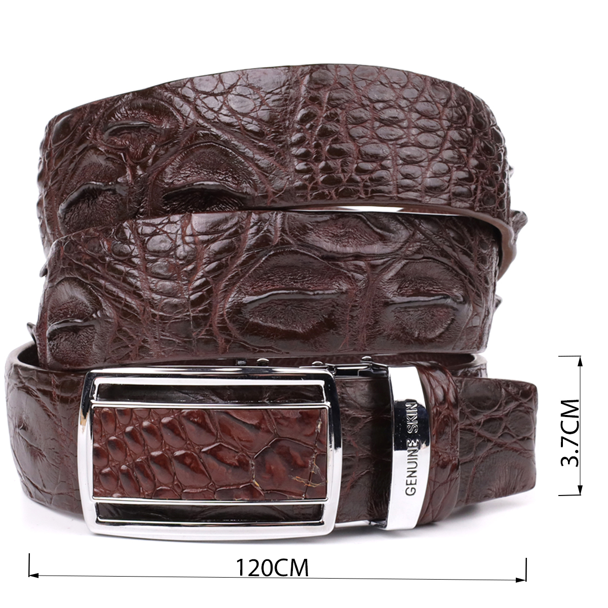 Ремень мужской кожаный Crocodile Leather 18240 коричневый фото10
