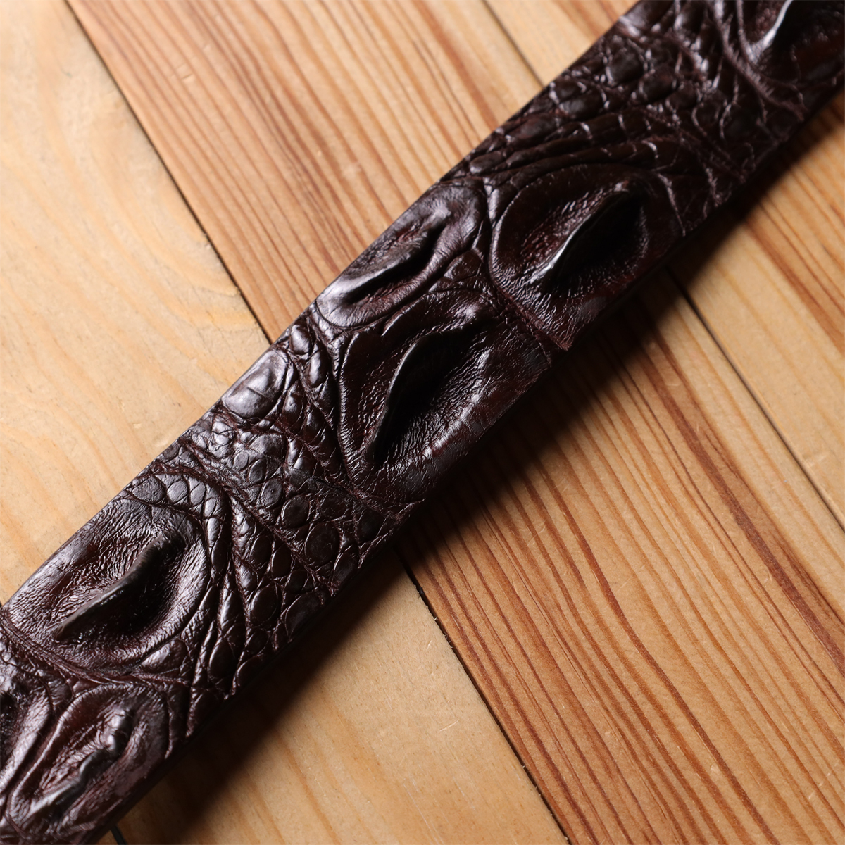Ремень мужской кожаный Crocodile Leather 18240 коричневый фото17