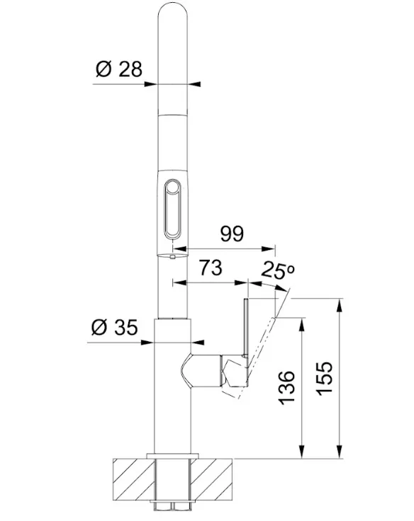 Смеситель для кухни Franke Maris Slim J Clear Water, дл.излива - 211 мм (120.0736.603) фото 