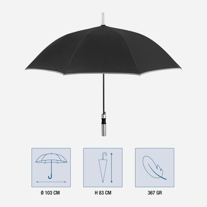 Парасоля-тростина Perletti Reflecting P96014-01 чорнафото