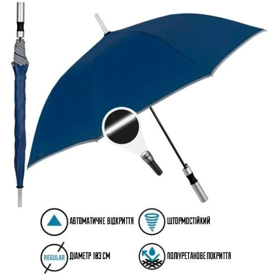 Парасоля-тростина Perletti Reflecting P96014-02 темно-синяфото3