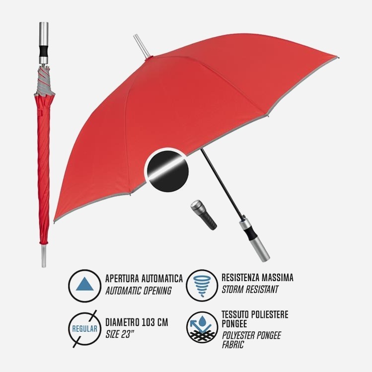 Парасоля-тростина Perletti Reflecting P96014-03 червонафото3