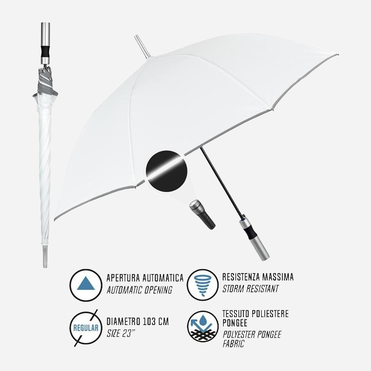 Парасоля-тростина Perletti Reflecting P96014-04 білафото