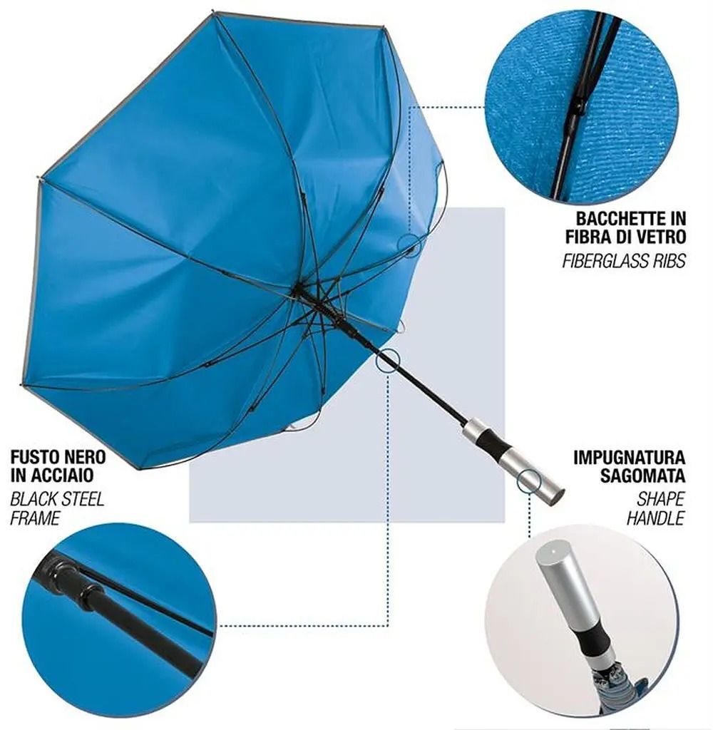 Парасоля-тростина Perletti Reflecting P96014-05 синяфото