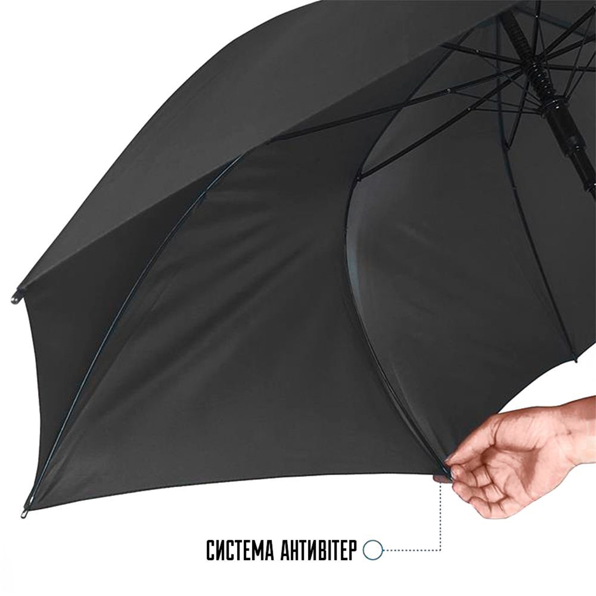 Парасоля-тростина Perletti Golf Xxl P96020-01 чорнафото